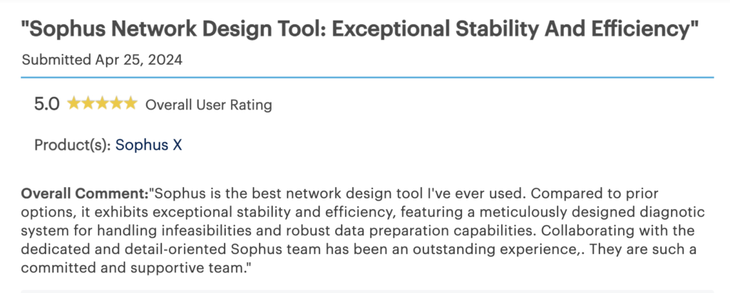 Sophus review on Gartner