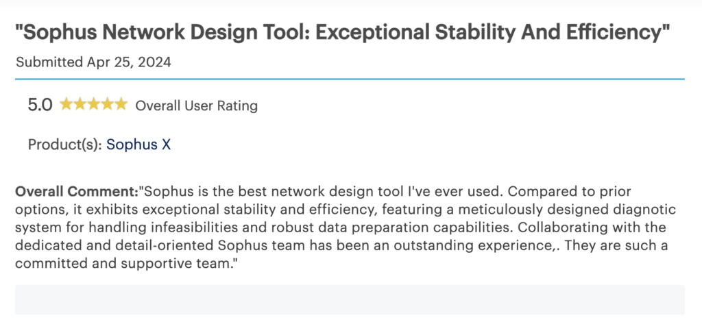 Sophus review on Gartner