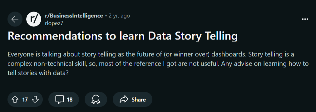 Data story telling